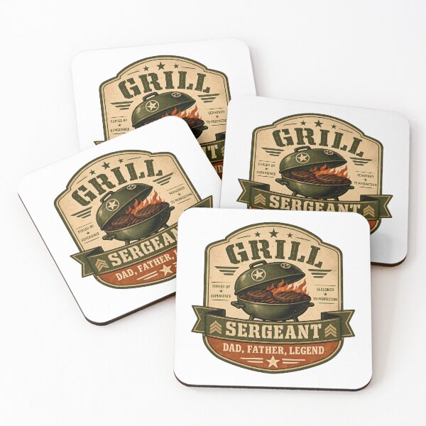 Item preview, Grill Sergeant Dad – BBQ Master Father’s Day Vintage Military Grill Badge designed and sold by ONEZEROART.