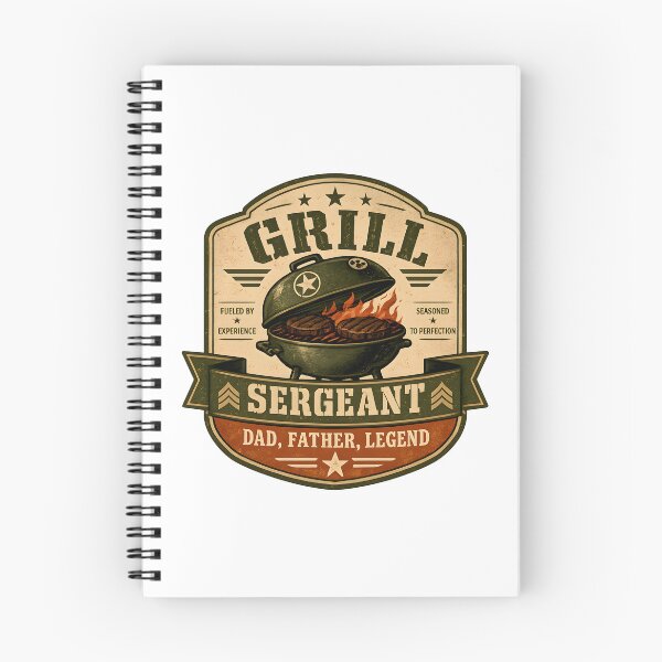 Item preview, Grill Sergeant Dad – BBQ Master Father’s Day Vintage Military Grill Badge designed and sold by ONEZEROART.