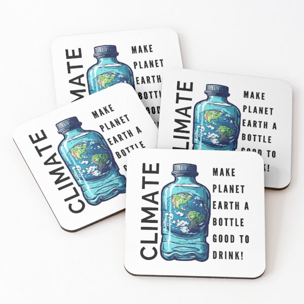 Item preview, Bottle with planet Earth and an ecologist phrase on the topic of CLIMATE. designed and sold by Giulivo Store Graphic.