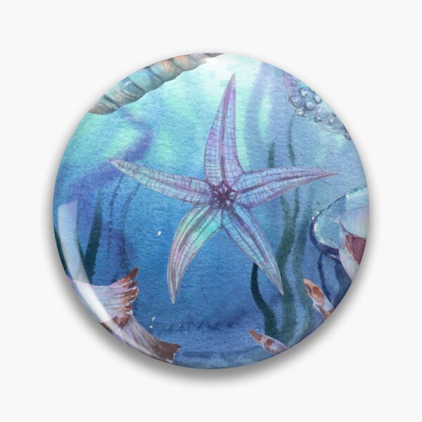 Item preview, Watercolor Under the Sea Shells and Starfish Pattern designed and sold by creativerooney.