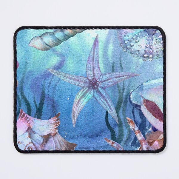 Item preview, Watercolor Under the Sea Shells and Starfish Pattern designed and sold by creativerooney.