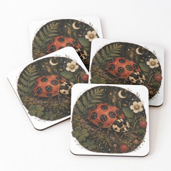 Item preview, Celestial Ladybug in the Strawberry Forest designed and sold by Zee's Whimsical Wonders.
