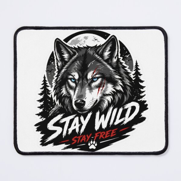 Item preview, Stay Wild Stay Free Wolf Moon Sticker designed and sold by Artifyes.