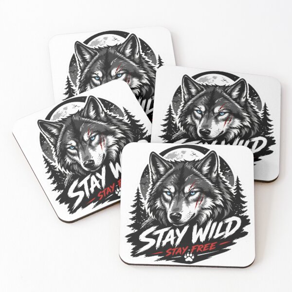 Item preview, Stay Wild Stay Free Wolf Moon Sticker designed and sold by Artifyes.