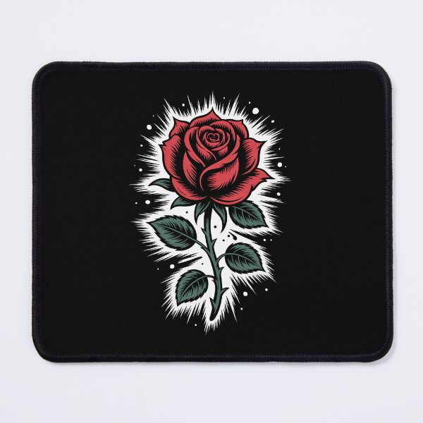 Item preview, Tattoo Style Single Rose Head Burst Background Gothic Art designed and sold by Say It With Ink.