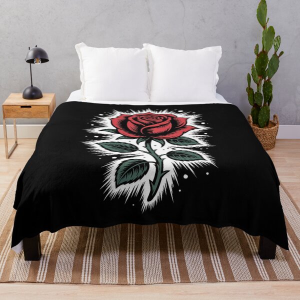 Item preview, Tattoo Style Single Rose Head Burst Background Gothic Art designed and sold by Say It With Ink.