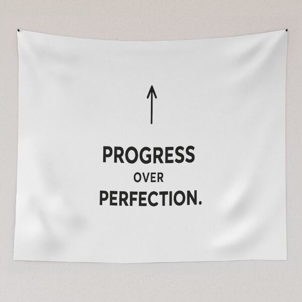Item preview, Progress Over Perfection Minimalist Motivational Quote designed and sold by Lovestickerco.