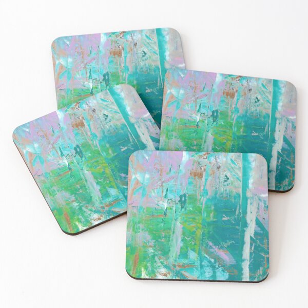Item preview, Mint and Pink Abstract with Heavy Texture  designed and sold by ShonaCallumArt.