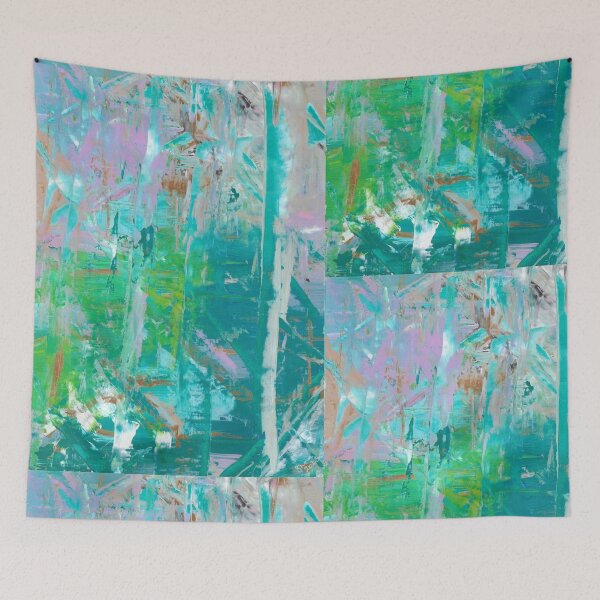 Item preview, Mint and Pink Abstract with Heavy Texture  designed and sold by ShonaCallumArt.