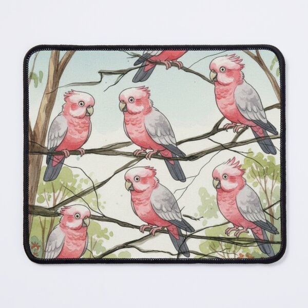 Item preview, Galah Gathering – Australian Native Bird Watercolour Illustration designed and sold by ArtwithKellie.