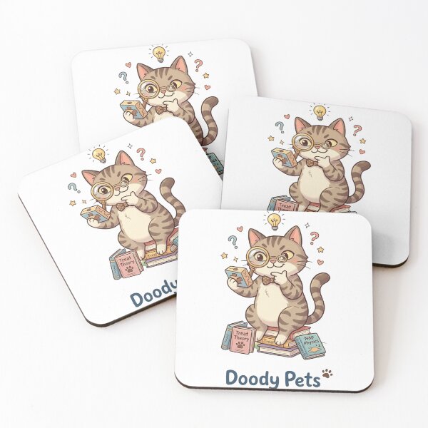 Item preview, Smart Cat Detective - Funny Thinking Kitten - no Background designed and sold by DoodyPets.