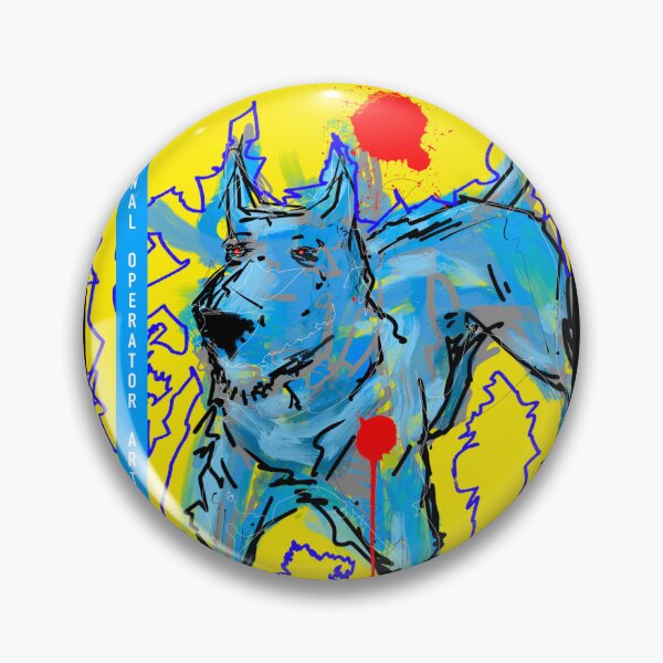 Artikelvorschau, Rohe expressionistische Hundekunst im Street-Style-Grafikstil entworfen und verkauft von CriminalOperatorArtworks.