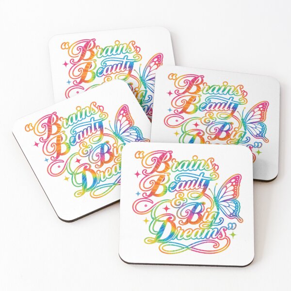 Item preview, Brains Beauty & Big Dreams Rainbow Tie Dye Butterfly Inspirational Design designed and sold by Divine Boutique.