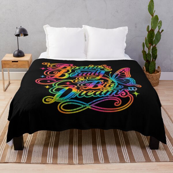 Item preview, Brains Beauty & Big Dreams Rainbow Tie Dye Butterfly Inspirational Design designed and sold by Divine Boutique.
