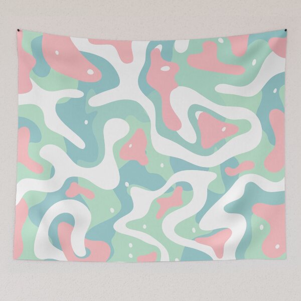 Item preview, Pastel Mint and Pink Camouflage Pattern Seamless Cute Camo Graphic designed and sold by WormJ.