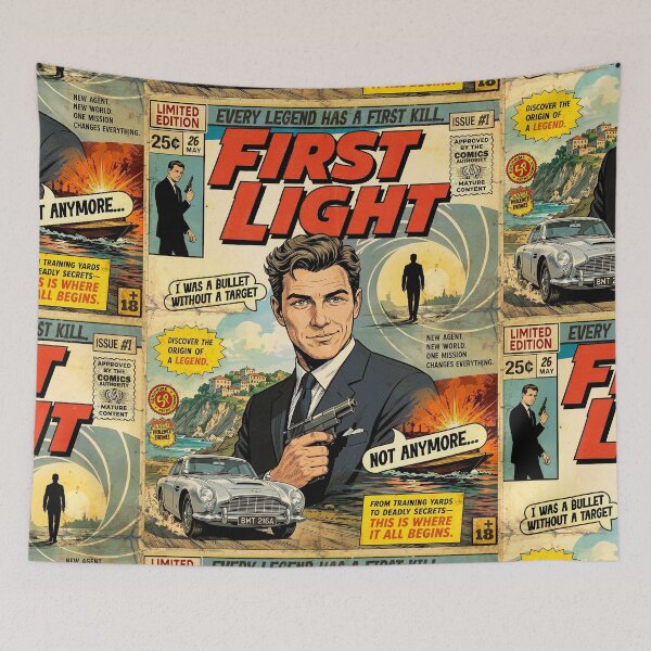 Item preview, First Light Vintage Retro Comic Cover Art designed and sold by Back2Collage.
