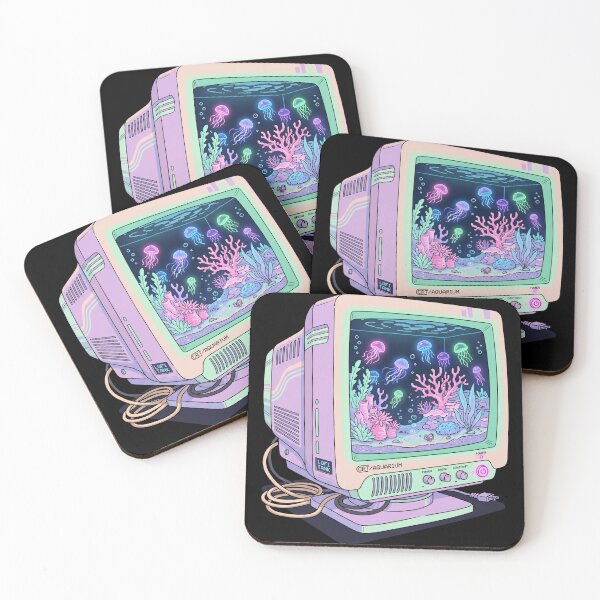 Item preview, 90s CRT Monitor Aquarium Neon Jellyfish Lofi Aesthetic designed and sold by RetroRewind Studio.