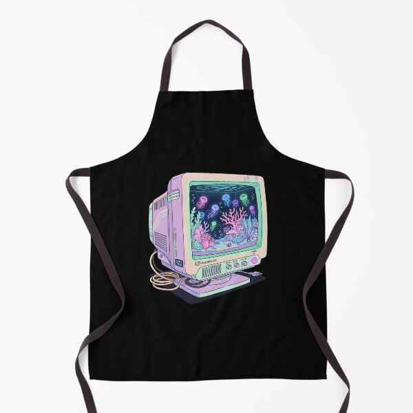 Item preview, 90s CRT Monitor Aquarium Neon Jellyfish Lofi Aesthetic designed and sold by RetroRewind Studio.