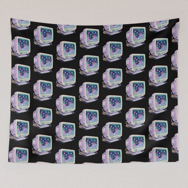 Item preview, 90s CRT Monitor Aquarium Neon Jellyfish Lofi Aesthetic designed and sold by RetroRewind Studio.