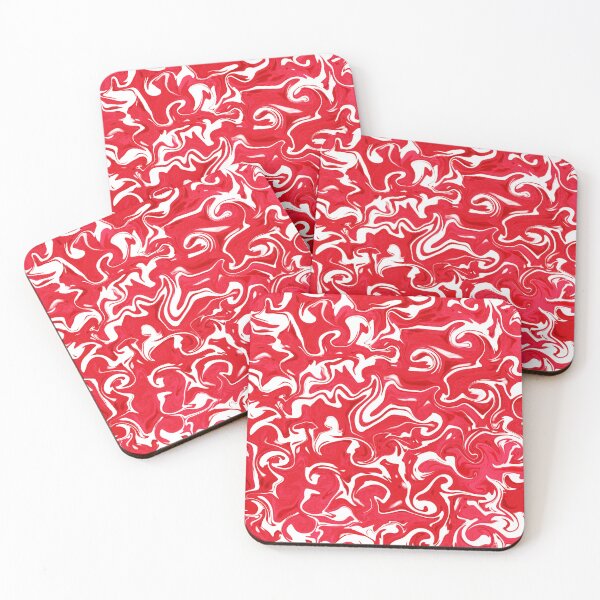 Item preview, Red and white mixed liquid, abstract swirl pattern designed and sold by NadiaChevrel.