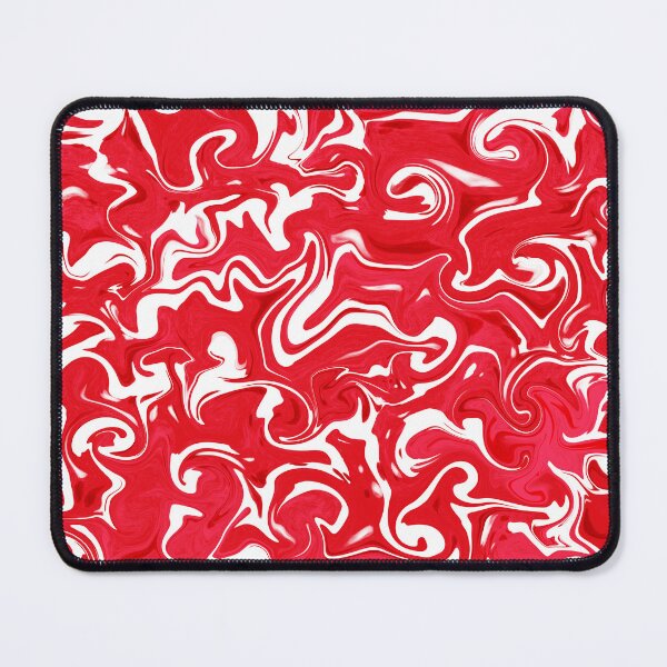 Item preview, Red and white mixed liquid, abstract swirl pattern designed and sold by NadiaChevrel.
