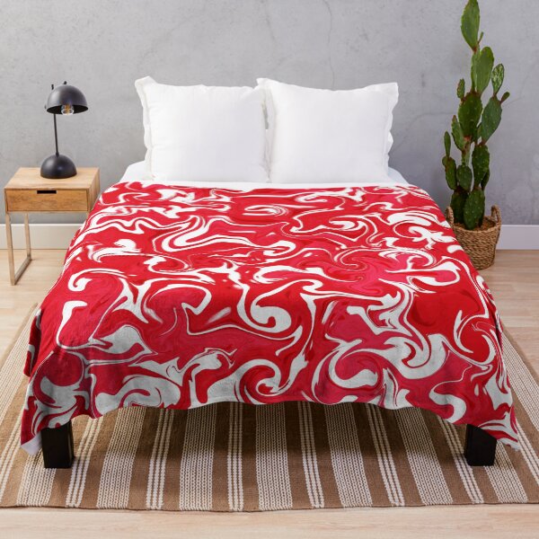 Item preview, Red and white mixed liquid, abstract swirl pattern designed and sold by NadiaChevrel.