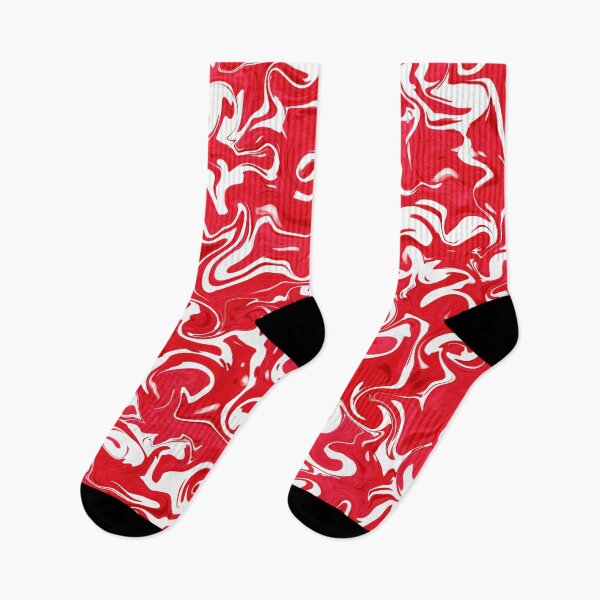 Item preview, Red and white mixed liquid, abstract swirl pattern designed and sold by NadiaChevrel.