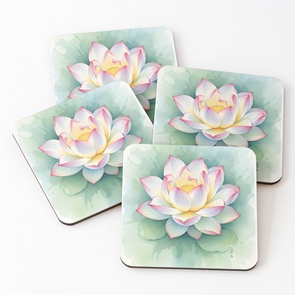 Item preview, Calm Zen Watercolor Lotus Flower Painting designed and sold by VelloomStore.