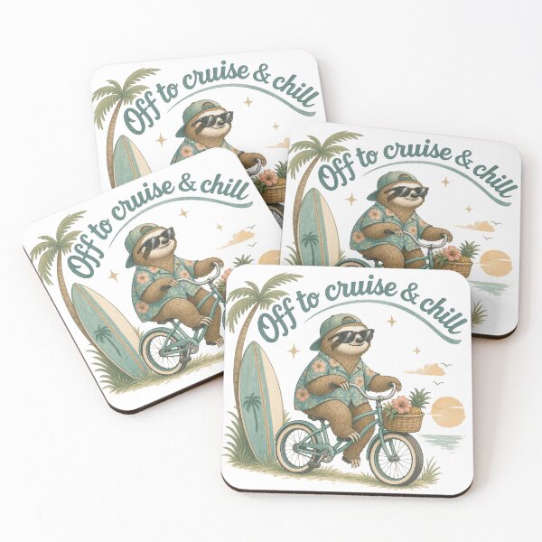 Item preview, Sunset Sloth Cruising the Tropics designed and sold by Mindful56.