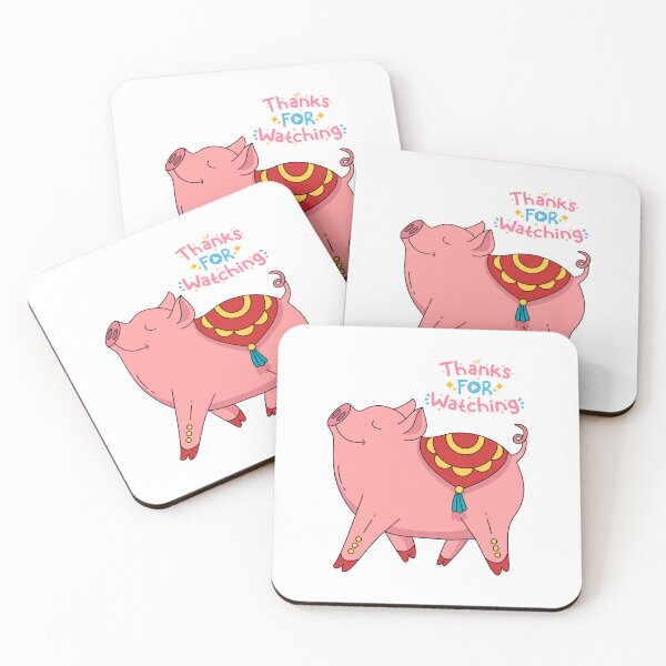 Item preview, Piggy with Positive quote Thanks for watching Cute Lucky Pig “Thanks For Watching” Cartoon Design | Kawaii Pink Pig Illustration designed and sold by JessLamunn89.