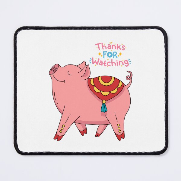 Item preview, Piggy with Positive quote Thanks for watching Cute Lucky Pig “Thanks For Watching” Cartoon Design | Kawaii Pink Pig Illustration designed and sold by JessLamunn89.