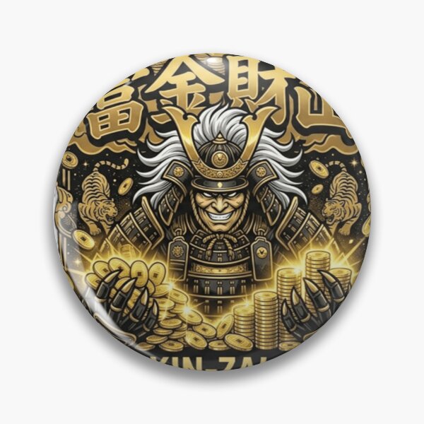 Item preview, FU-KIN-ZAI-ZAN: Samurai Takeda Shingen Wealth & Gold Kanji Parody designed and sold by SAMURAI-KAMON.