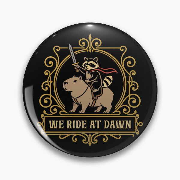 Item preview, Raccoon Capybara We Ride at Dawn Funny Animals designed and sold by pixeptional.