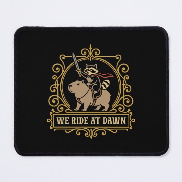 Item preview, Raccoon Capybara We Ride at Dawn Funny Animals designed and sold by pixeptional.