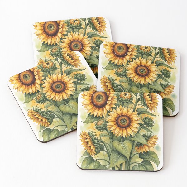 Item preview, Warm Golden Watercolor Sunflower Artwork designed and sold by VelloomStore.
