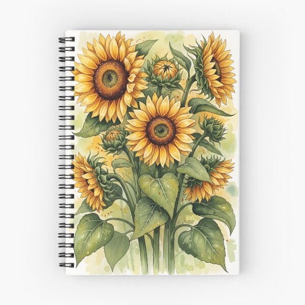 Item preview, Warm Golden Watercolor Sunflower Artwork designed and sold by VelloomStore.
