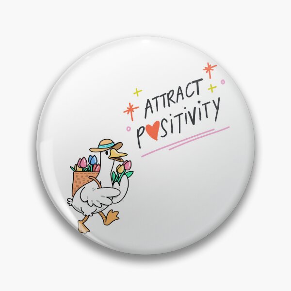 Item preview, Happy duck with positive energy Attract Positivity Cute Goose with Tulips – Funny Motivational Spring Cartoon Illustration designed and sold by JessLamunn89.