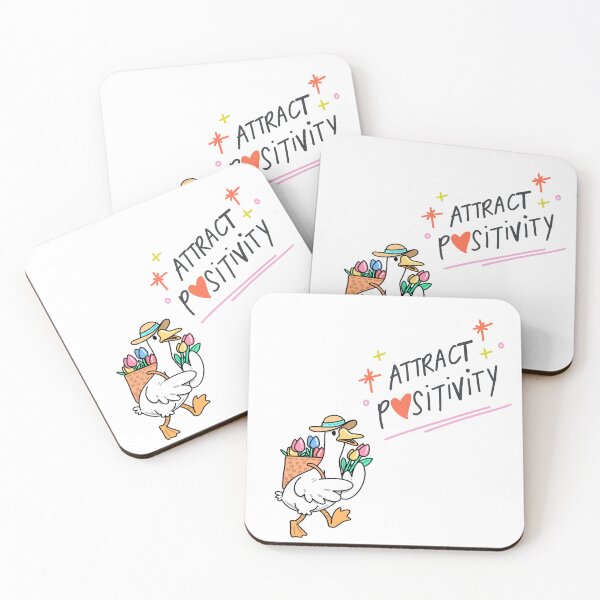 Item preview, Happy duck with positive energy Attract Positivity Cute Goose with Tulips – Funny Motivational Spring Cartoon Illustration designed and sold by JessLamunn89.