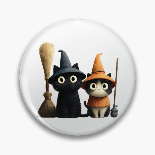 Item preview, Adorable Halloween Kitten Witches with Brooms designed and sold by colorful-white.