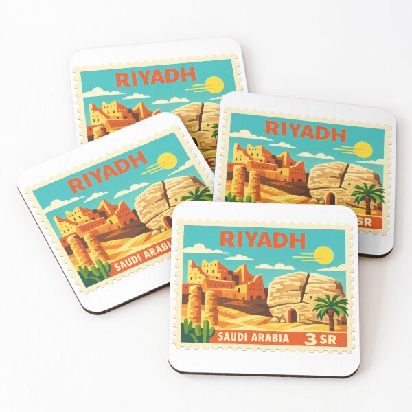 Item preview, Vintage Riyadh Stamp Illustration | Retro Saudi Postage Art | Classic Desert Capital Skyline Travel Design designed and sold by PaintedPixels01.
