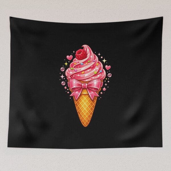 Item preview, Ice Cream Cone Pink Ribbon  designed and sold by zoes-ink.