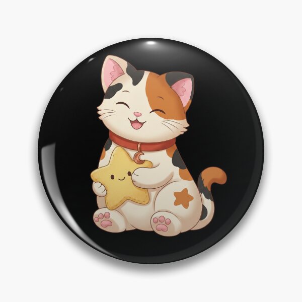 Item preview, Kawaii Calico Cat Hugging Cute Star designed and sold by CrystalMineArts.