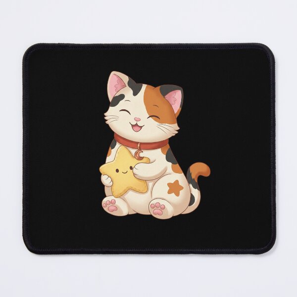 Item preview, Kawaii Calico Cat Hugging Cute Star designed and sold by CrystalMineArts.