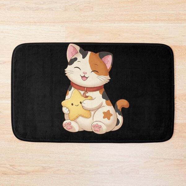Item preview, Kawaii Calico Cat Hugging Cute Star designed and sold by CrystalMineArts.