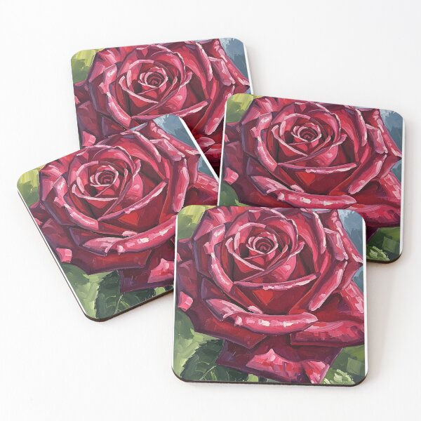 Item preview, Dramatic Macro Rose Flower Oil Style Print designed and sold by VelloomStore.
