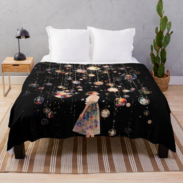 Item preview, Magical Girl Looking at Glowing Starry Orbs designed and sold by colorful-white.