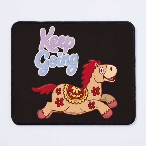 Item preview, Keep going red lucky horse Keep Going Cute Horse Illustration | Motivational Kawaii Cartoon Design designed and sold by JessLamunn89.