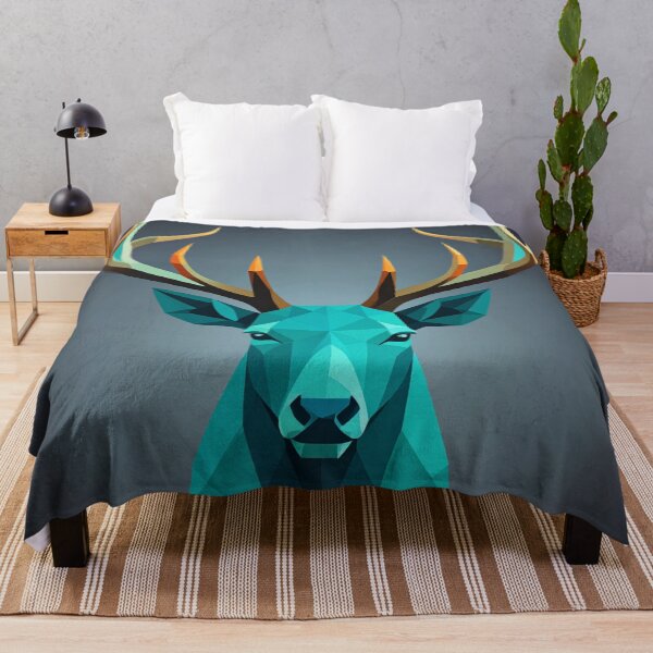 Item preview, Title Geometric Deer Head | Modern Low Poly Wildlife Art designed and sold by Kavin786.
