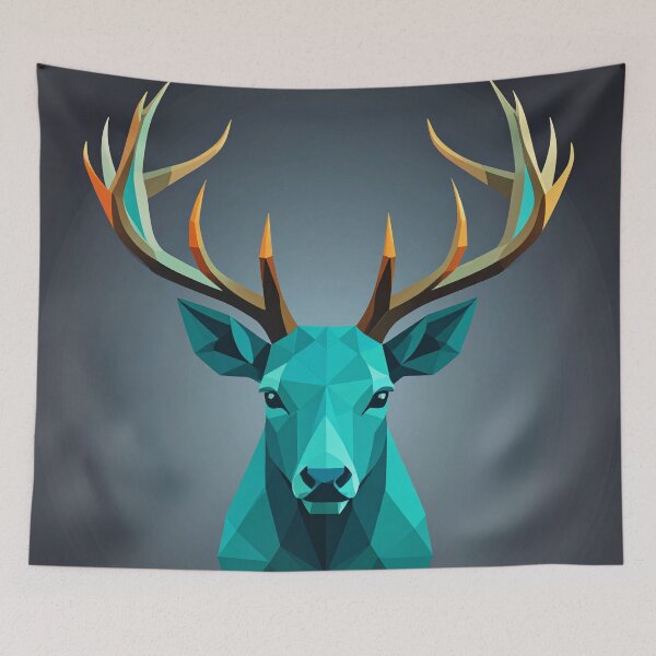 Item preview, Title Geometric Deer Head | Modern Low Poly Wildlife Art designed and sold by Kavin786.