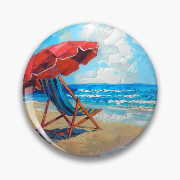Item preview, Red Beach Umbrella by the Sea | French Coast designed and sold by CARRAANN.